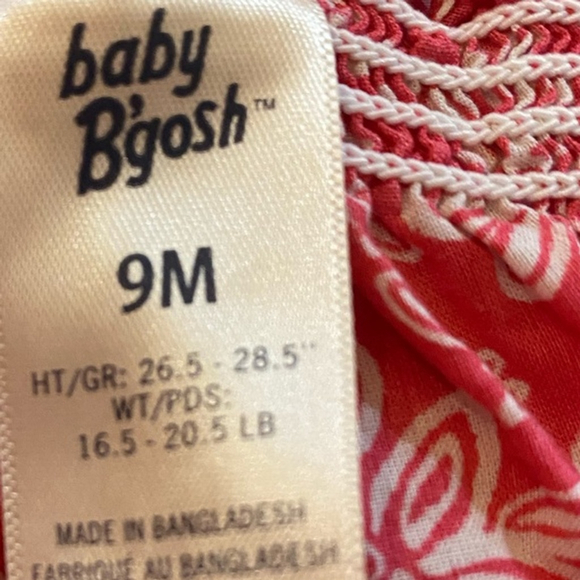 Baby B'Gosh Baby Girl Romper 9M Red White - Picture 6 of 7